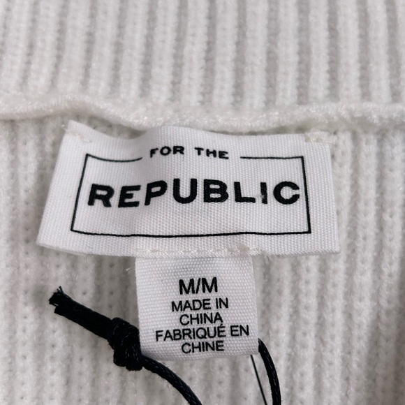 For the Republic NWT Women’s Striped Long Sleeve Lace Collared Sweater  Sz‎ M - Picture 5 of 6